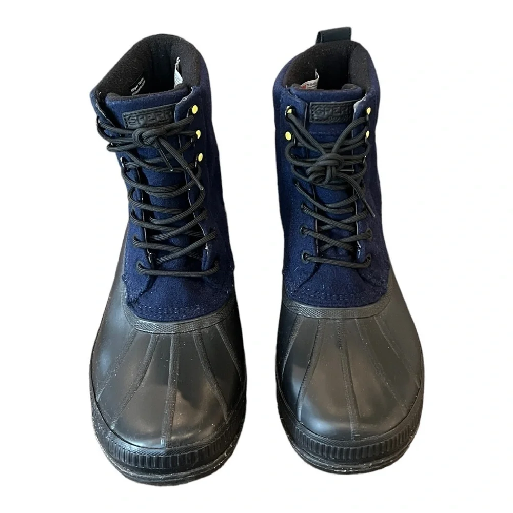 SPERRY Seacycled Ice Bay Boot Wool Blend Upper Navy